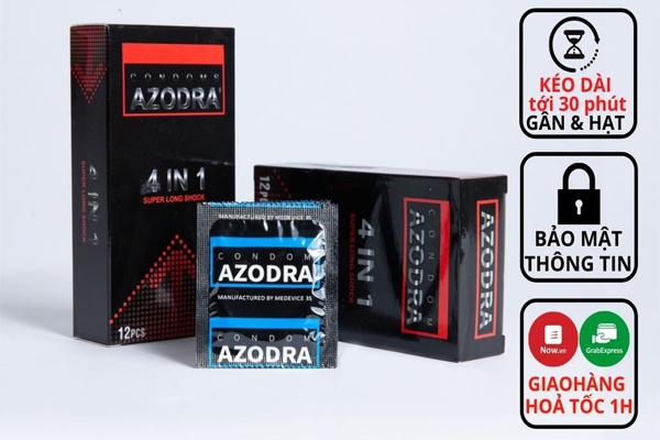 Bao cao su Azodra 4 in 1 được sản xuất tại Thái Lan