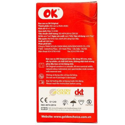 Bao cao su OK Original (hộp 12 chiếc) 