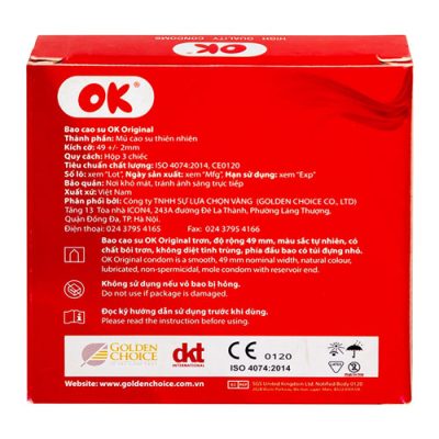 Bao Cao Su Ok Original (Hộp 3 Chiếc)