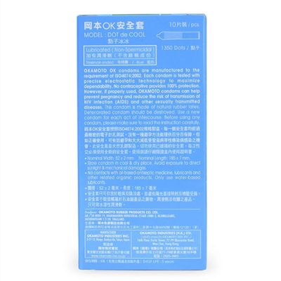 Bao cao su Okamoto Dot De Cool (hộp 10 chiếc)