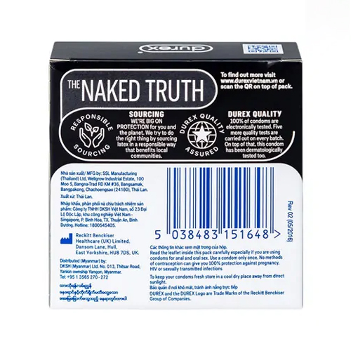 Trên bao bì được in đầy đủ thông tin và mã vạch