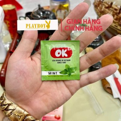 Bao cao su OK hương bạc hà (hộp 3 chiếc)