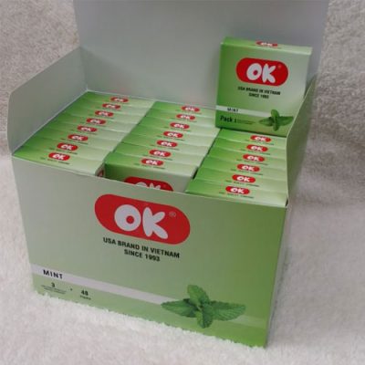 Bao cao su OK hương bạc hà (hộp 3 chiếc)