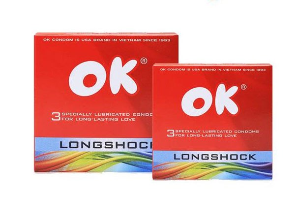 Bao cao su chống xuất tinh sớm OK Long Shock hộp 3 chiếc Bao cao su chống xuất tinh sớm OK Long Shock hộp 3 chiếc