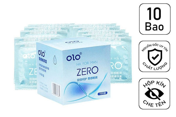 Bao cao su Olo 0.01 Zero Ha For Man hộp 10 chiếc Bao cao su Olo 0.01 Zero Ha For Man hộp 10 chiếc