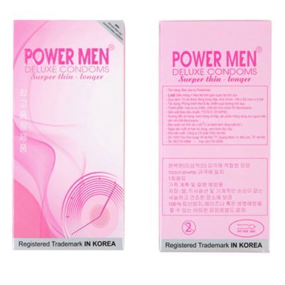 Bao cao su Powermen Superthin Longer (hộp 12 chiếc)